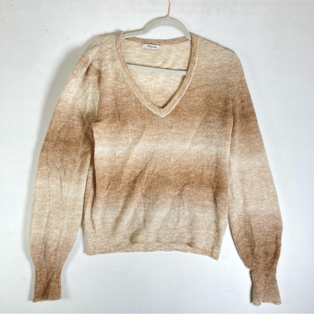 Madewell Sweater Ombre
Women Brown 
Deep V Neck Preppy Cozy Comfy Light Soft M - Picture 6 of 11